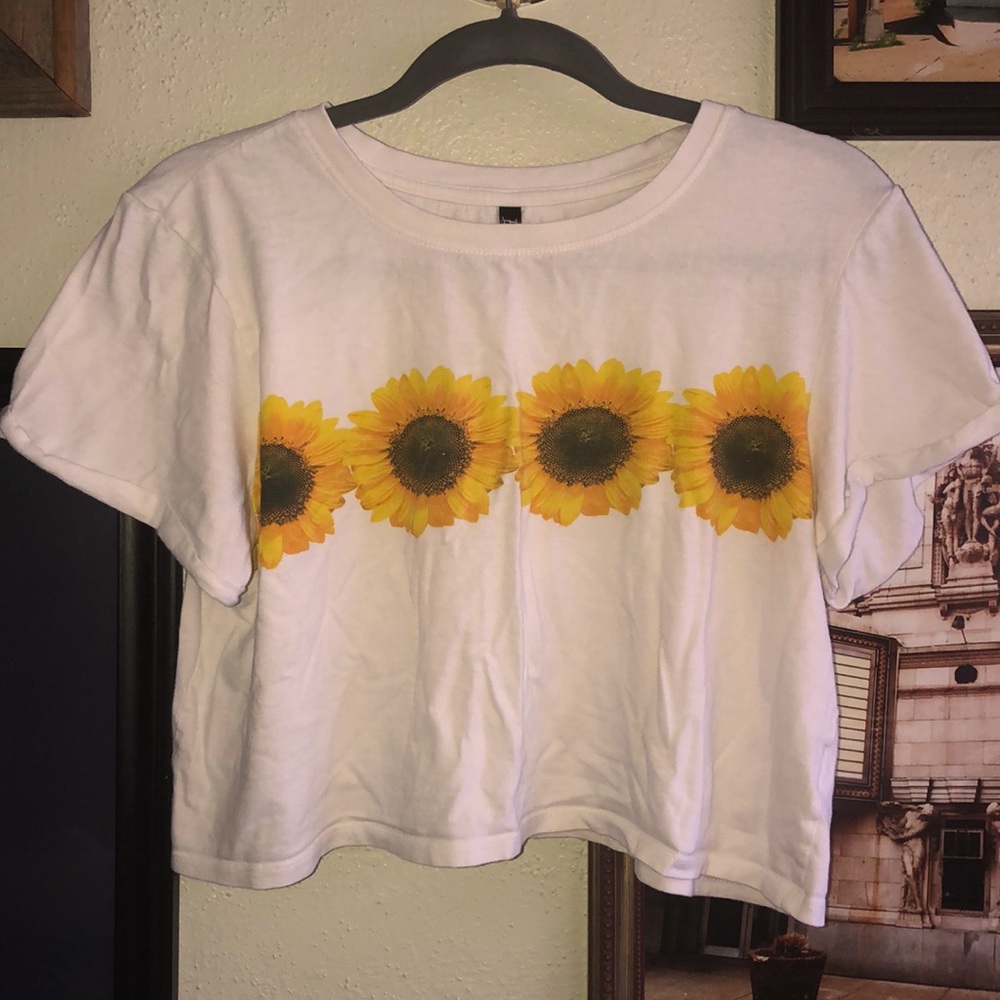 cropped sunflower shirt